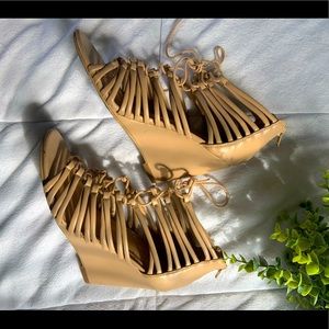 Lace up wedges